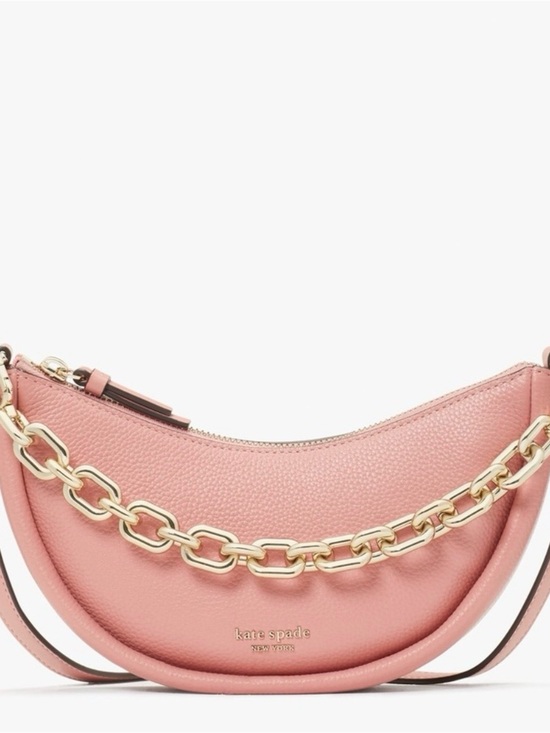 kate spade Handbags - kate spade Coral Pink Pebbled Leather Shoulder Bag with Gold Chain